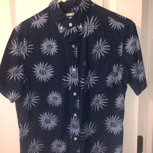 Short Sleeve Button-Down Flower Shirt Button Down